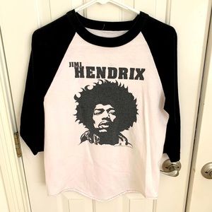 Jimi Hendrix Black & White Raglan Tee